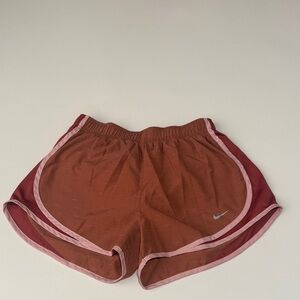 Nike Women's Athletic Shorts in Brown and Pink